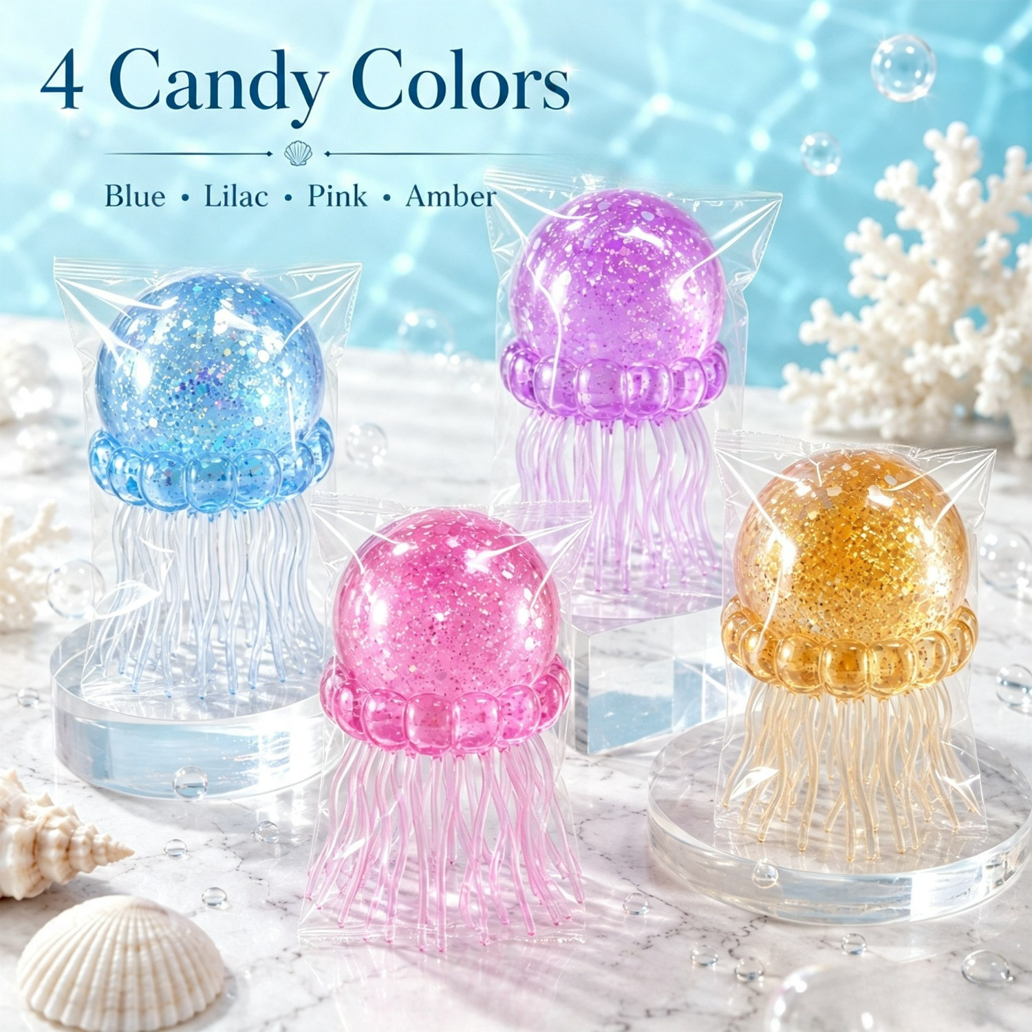 Jellyfish Squeeze Toy, Stress Relief Malt Ball